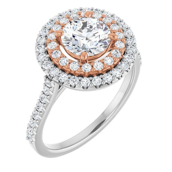 Double Halo-Style Engagement Ring