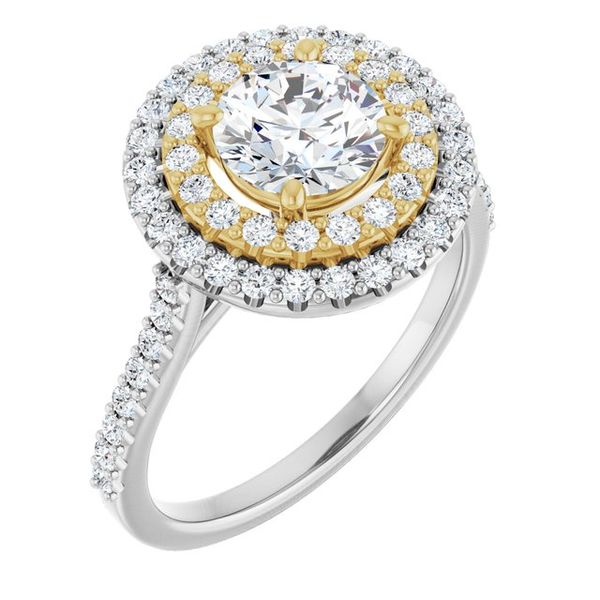 Double Halo-Style Engagement Ring