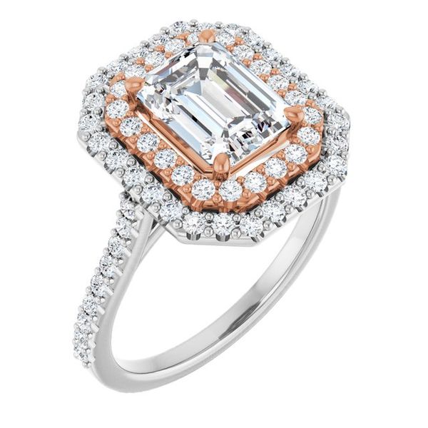 Double Halo-Style Engagement Ring