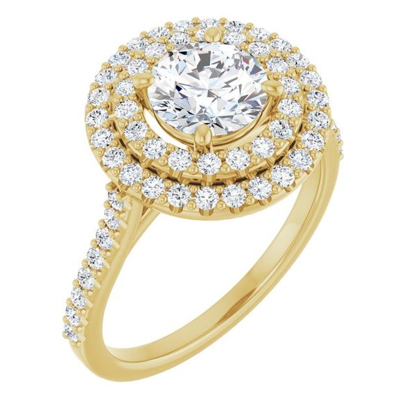 Double Halo-Style Engagement Ring