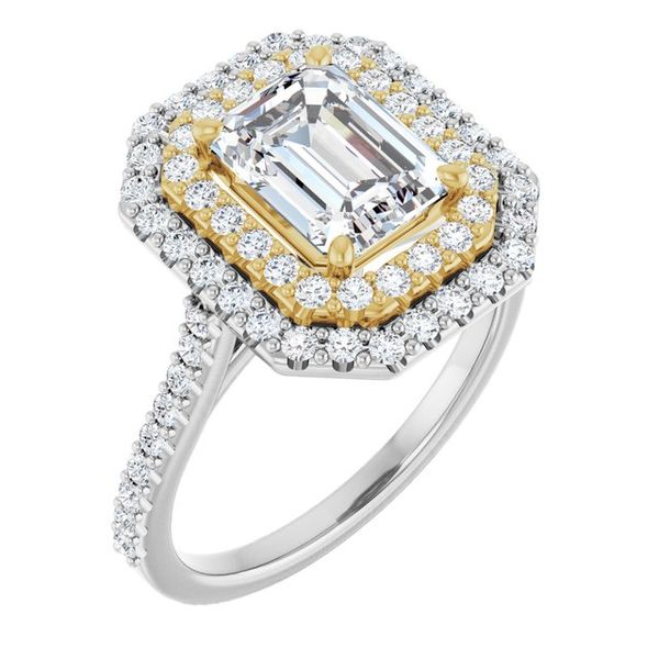 Double Halo-Style Engagement Ring