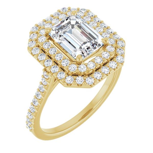 Double Halo-Style Engagement Ring
