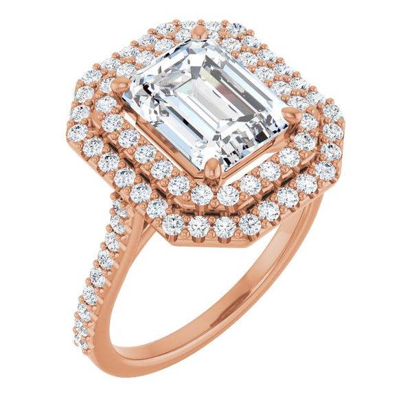 Double Halo-Style Engagement Ring