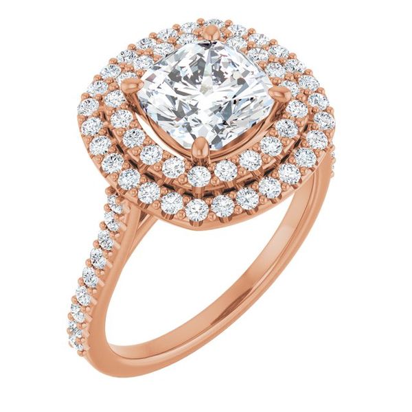 Double Halo-Style Engagement Ring