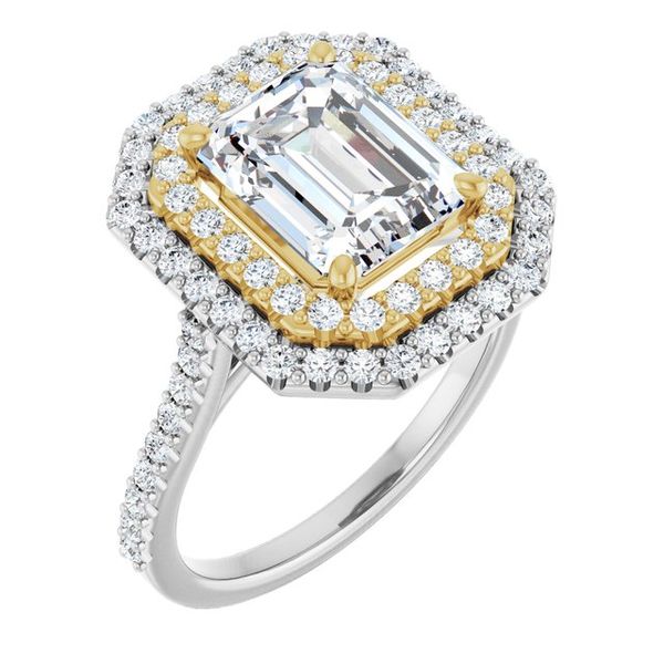 Double Halo-Style Engagement Ring