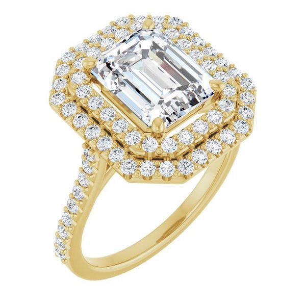 Double Halo-Style Engagement Ring