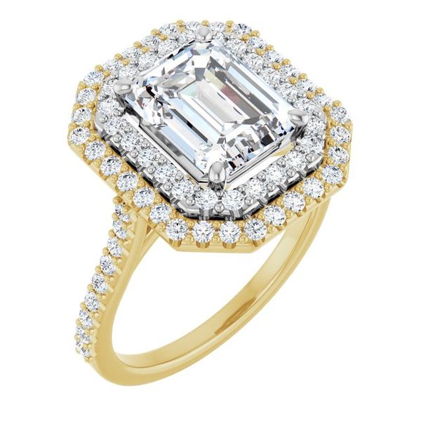 Double Halo-Style Engagement Ring