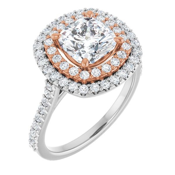Double Halo-Style Engagement Ring
