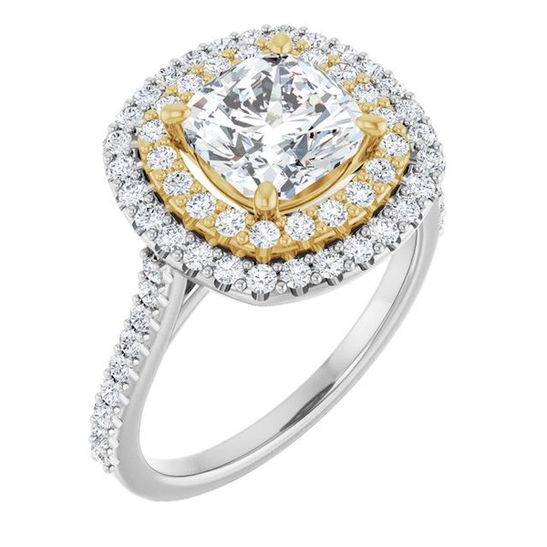 Double Halo-Style Engagement Ring