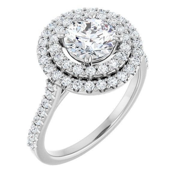 Double Halo-Style Engagement Ring