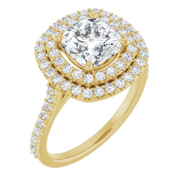 Double Halo-Style Engagement Ring