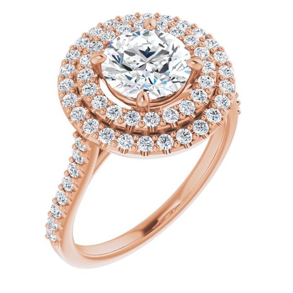 Double Halo-Style Engagement Ring