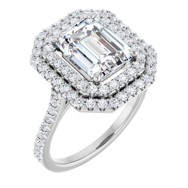Double Halo-Style Engagement Ring