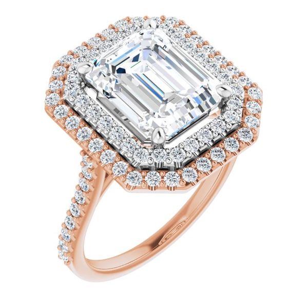 Double Halo-Style Engagement Ring