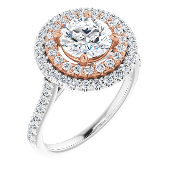 Double Halo-Style Engagement Ring