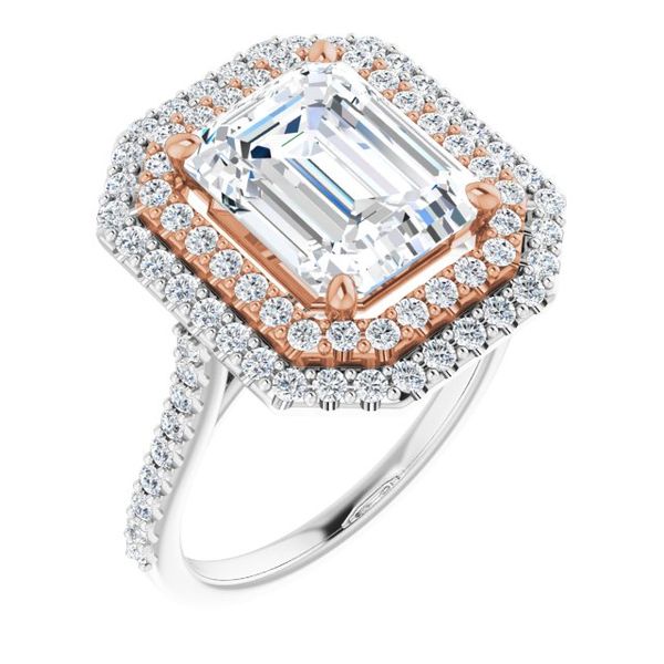 Double Halo-Style Engagement Ring