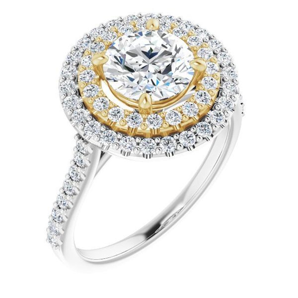 Double Halo-Style Engagement Ring