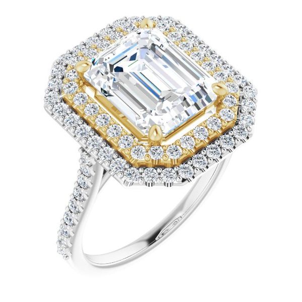 Double Halo-Style Engagement Ring