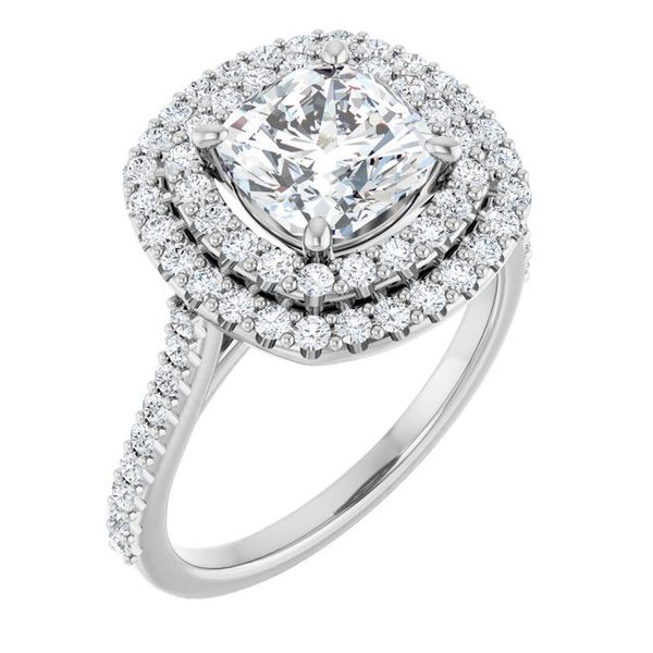 Double Halo-Style Engagement Ring