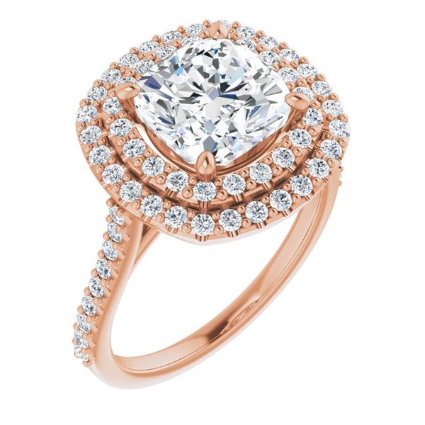 Double Halo-Style Engagement Ring