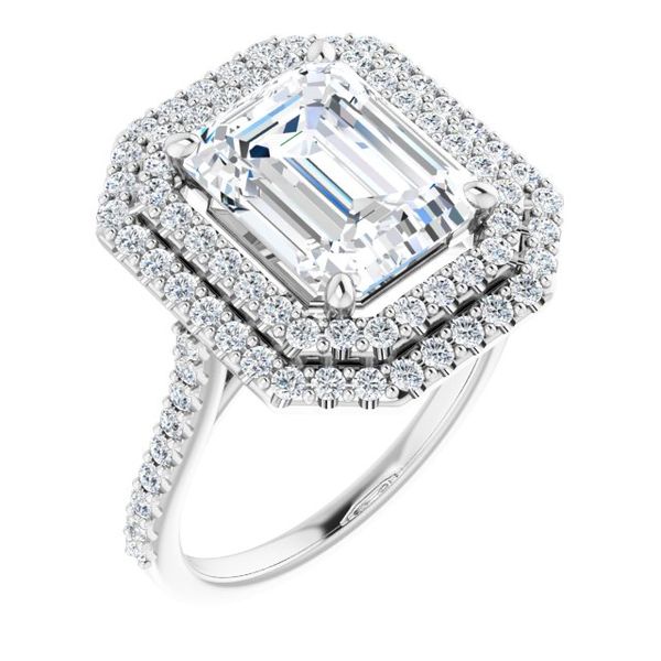 Double Halo-Style Engagement Ring