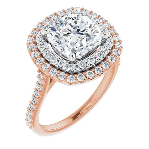 Double Halo-Style Engagement Ring