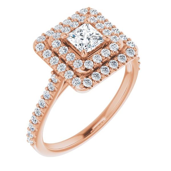 Double Halo-Style Engagement Ring