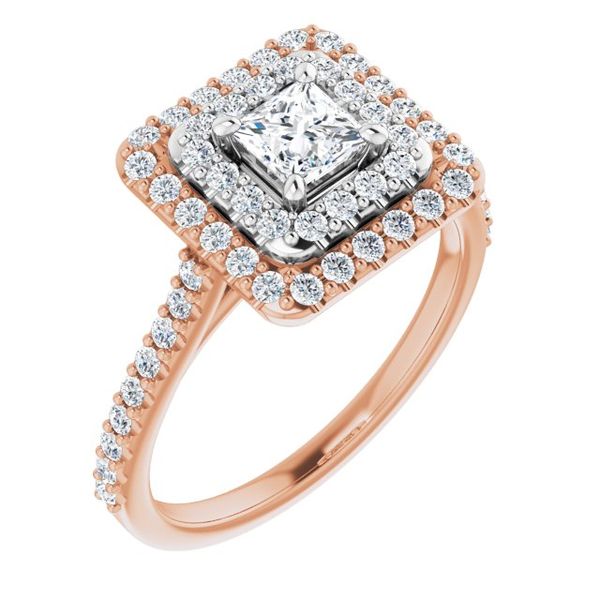 Double Halo-Style Engagement Ring