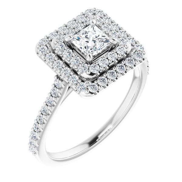 Double Halo-Style Engagement Ring