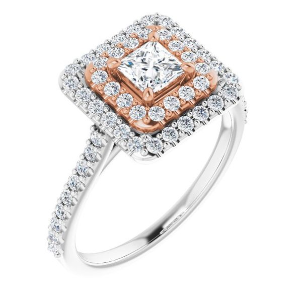 Double Halo-Style Engagement Ring