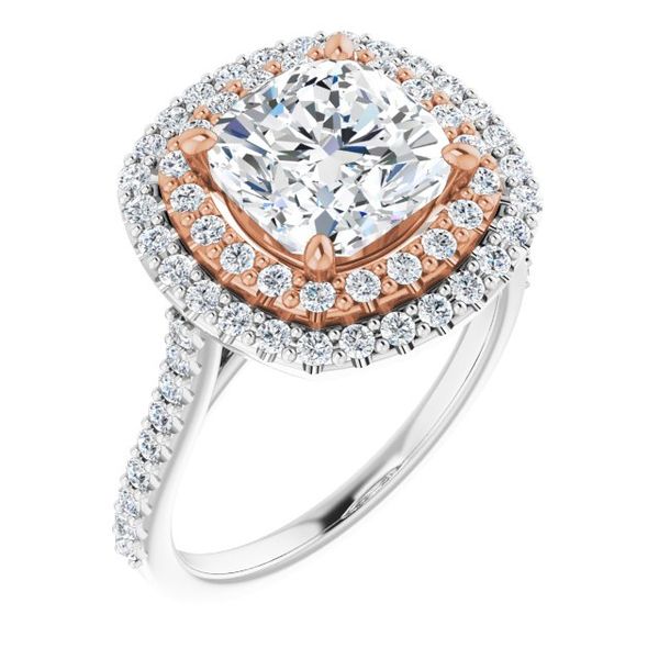Double Halo-Style Engagement Ring