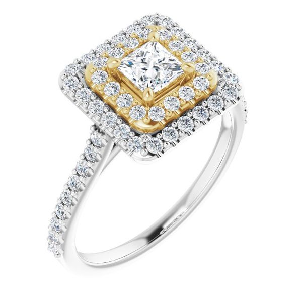 Double Halo-Style Engagement Ring