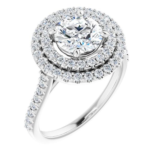 Double Halo-Style Engagement Ring