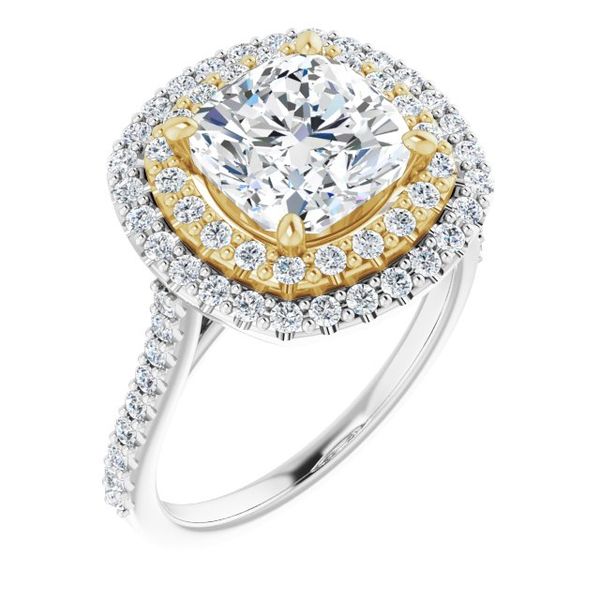 Double Halo-Style Engagement Ring