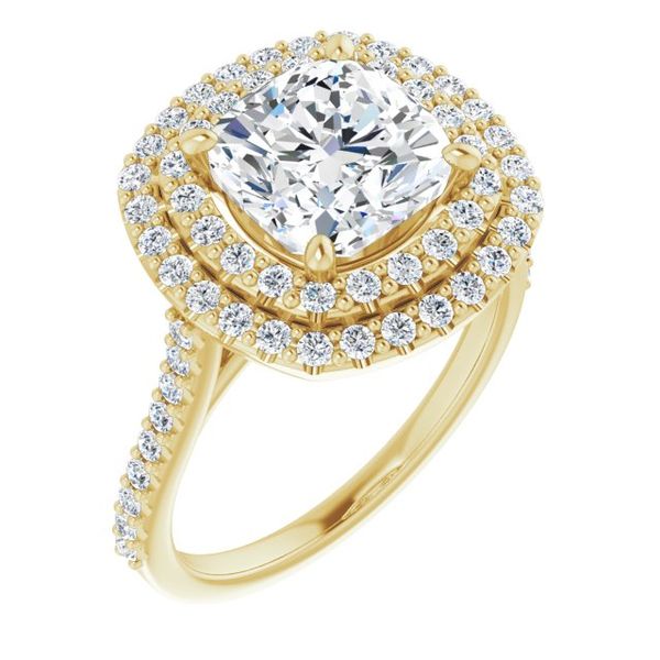 Double Halo-Style Engagement Ring