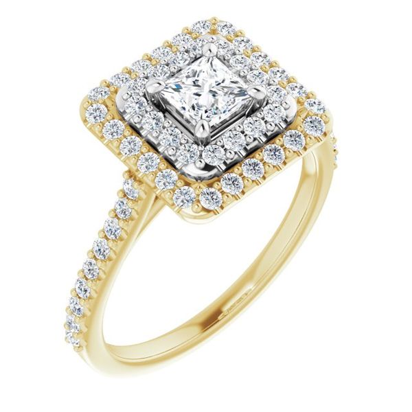 Double Halo-Style Engagement Ring