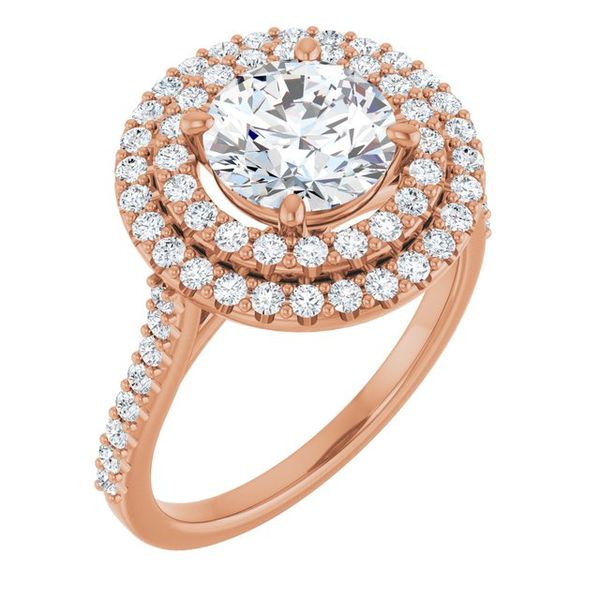 Double Halo-Style Engagement Ring
