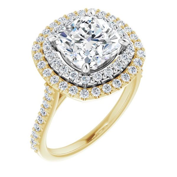 Double Halo-Style Engagement Ring