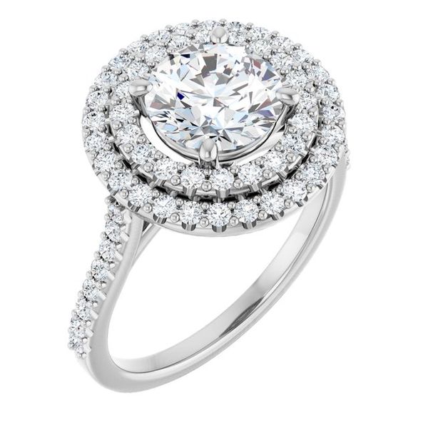 Double Halo-Style Engagement Ring