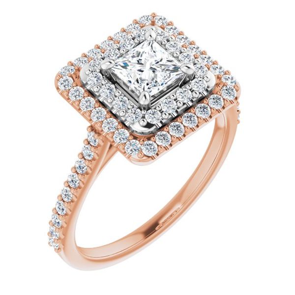 Double Halo-Style Engagement Ring