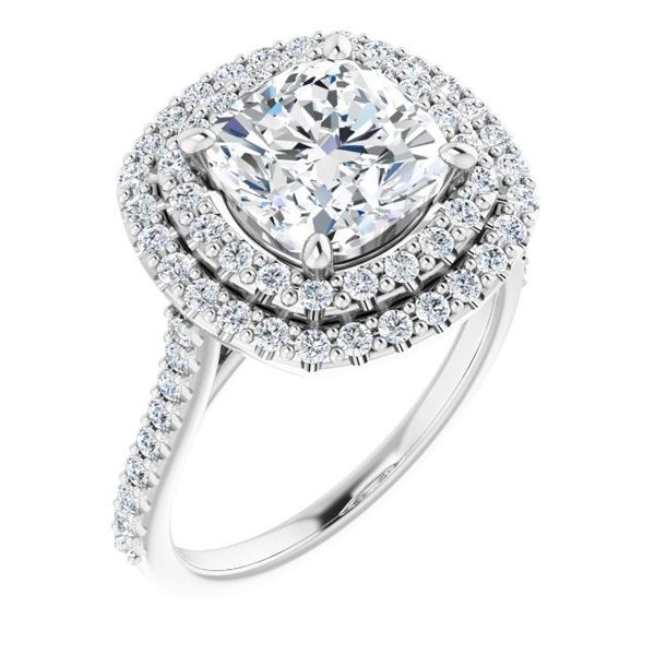 Double Halo-Style Engagement Ring
