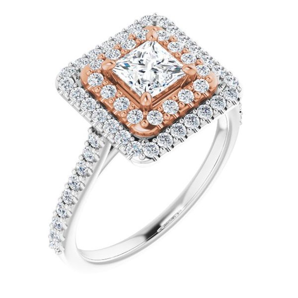 Double Halo-Style Engagement Ring