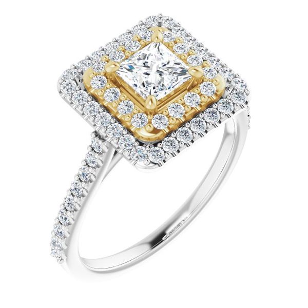 Double Halo-Style Engagement Ring