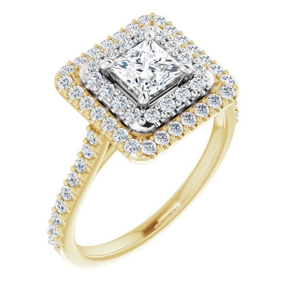 Double Halo-Style Engagement Ring