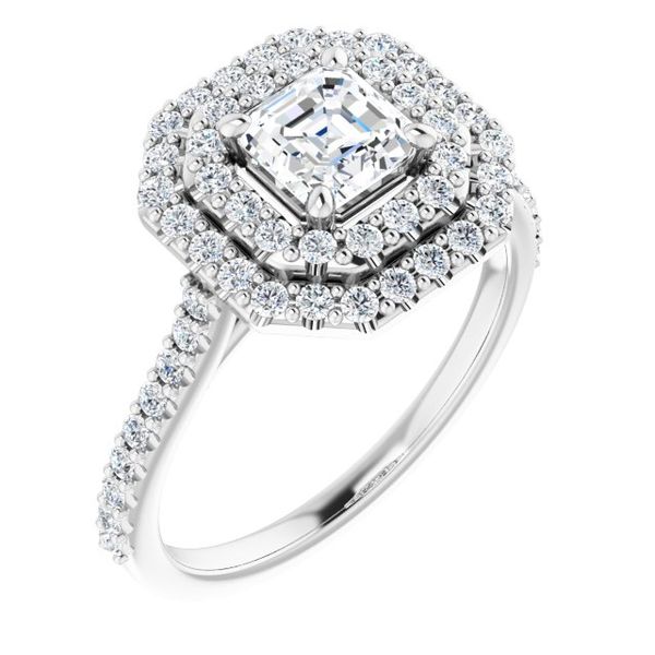 Double Halo-Style Engagement Ring
