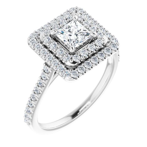 Double Halo-Style Engagement Ring