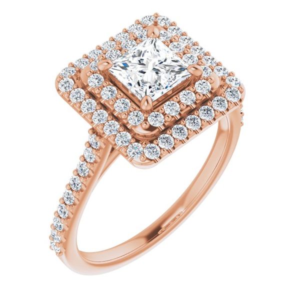 Double Halo-Style Engagement Ring