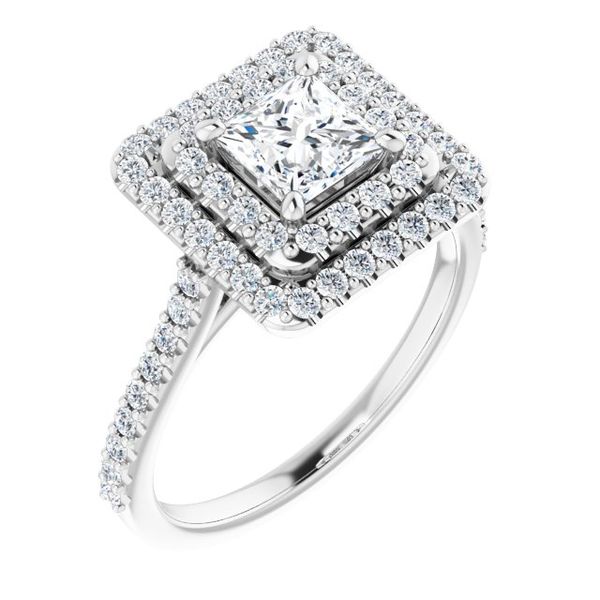 Double Halo-Style Engagement Ring