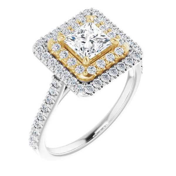 Double Halo-Style Engagement Ring