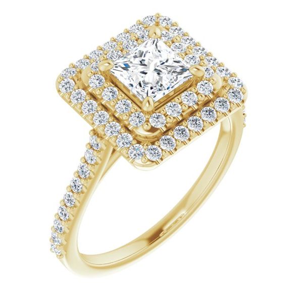 Double Halo-Style Engagement Ring